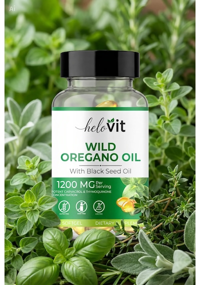 Helovit Wild Oregano Oil 1200 Mg Çörek Otu Yağı İçeren Doğal Vücut Direnci Desteği 30 Softjel