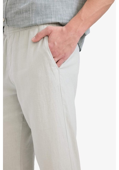 Defacto Relax Fit Rahat Kesim Dar Paça Keten Karışımlı Yazlık Pantolon C1140ax25smkh494 Haki