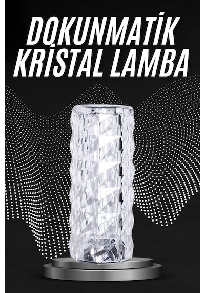 Kristal Lamba Masa Lambası Şarjlı Masa Lambası Dokunmatik Sensör Gldısptm - 88 Usb Şarjlı