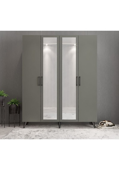Açelya Portmanto Vestiyer Ayakkabılık Füme-montaj Dahil M2 160 Cm
