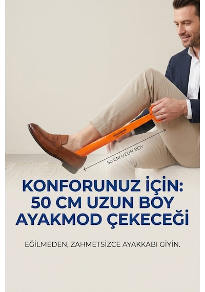 Ayakmod Turuncu Hafif Esnek Büyük Boy Ayakkabı Çekeceği