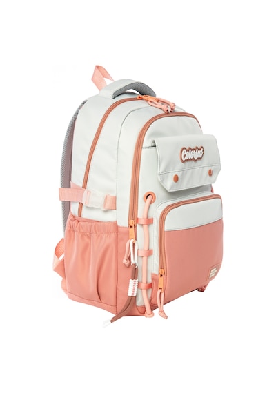 Colorful Clasic Sırt Çantası Pudra Pembe - Laptop Bölmeli Okul Çantası İlkokul - Ortaokul - Lise Pudra Pembe