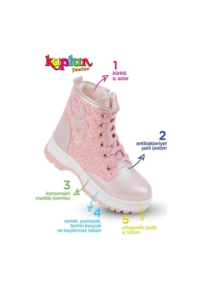 Kaptan Junior Ortopedik İçi Kürklü Kız Çocuk Botu