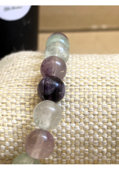 Florit Doğal Taş Bileklik 8 MM Aa Kalite Mühürlü Çok Renkli