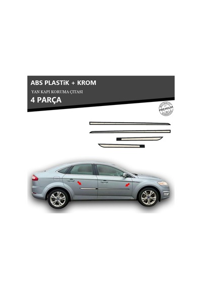 Ford Mondeo 2007-2015 Arası Yan Kapı Koruma Çıtası Plastik + Krom Unvrslppkçt00027