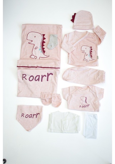 Sitilin Kız Bebek Organik Natural Pembe 10 Lu Hastane Çıkışı Set Stl6224 Pembe