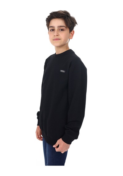 Toontoy Kids Toontoy Erkek Çocuk Armalı Sweatshırt Siyah