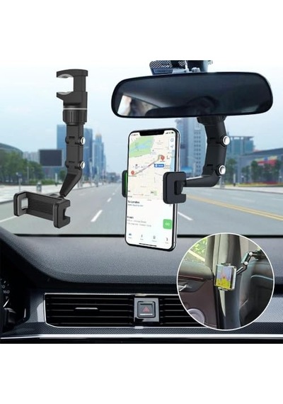 Tr Multifonksiyonel 360 Derece Ayarlanabilir Araba Dikiz Ayna Montaj Telefon Tutucu Gps Telefon Tutucu Diğer