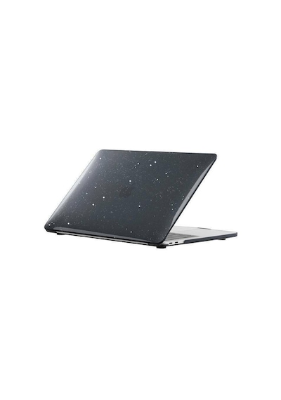 Apple MacBook Uyumlu Air 13.6 Inç A2681 M2 - A3113 M3 Işlemcili Koruma Kılıfı Parlak Simli Kılıf Hardcase Kapak Parlak Simli Siyah
