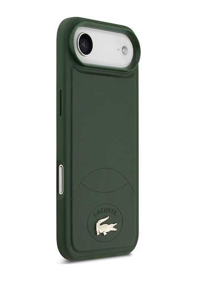 Apple Uyumlu iPhone 17 Air Kılıf Lacoste Lisanslı M-safe Şarj Özellikli Pu Deri Metal Logolu Kapak Yeşil Yeşil
