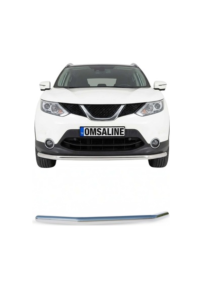 Nissan Qashqai 2014-2018 Uyumlu Araca Özel Texas Ön Alt Koruma Ø60mm Krom