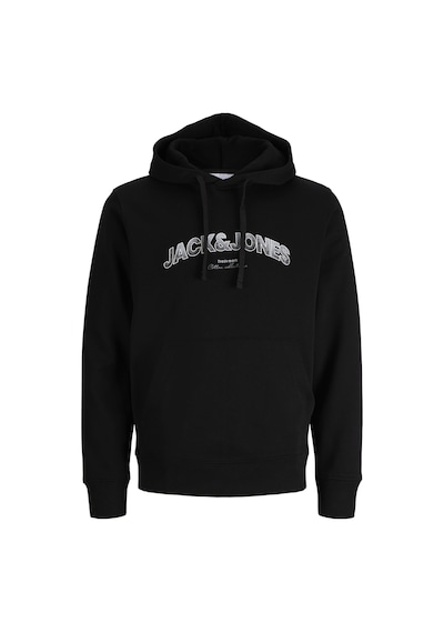 Jack & Jones Erkek Regular Fit Gögüs Baskili Sweatshirt - Avery - 12298451 Siyah