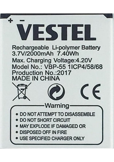 Vestel Uyumlu Venüs 5.5 Pil Batarya 5.5X 5.5V Vbp-55 İthal
