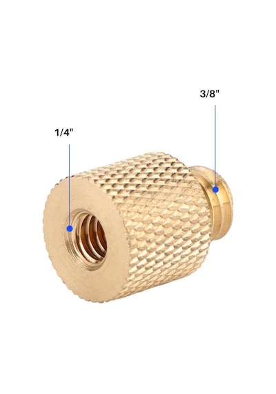1/4 İnç Tripod Vidasını 3/8 İnçe Dönüştürücü Vida Adaptörü, Altın