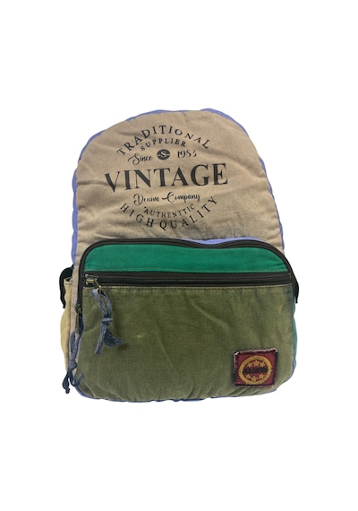Old Cotton Cargo Kaliteli Renkli Vintage Disayn Günlük Sırt Gezi Okul Seyahat Çantası 31 Cm X 41 Cm Haki