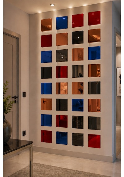 Lucitart Kendinden Yapışkanlı Parlak Dekoratif Pleksi Kare Duvar Paneli 9 Renk Seçeneği Modern Duvar Dekoru Bakır Lucitart Kendinden Yapışkanlı Parlak Dekoratif Pleksi Kare Duvar Paneli 9 Renk Seçeneği Modern Duvar Dekoru Bakır