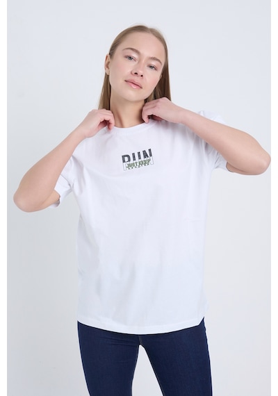 Velvoria Unisex Oversize Beyaz Run T-shirt