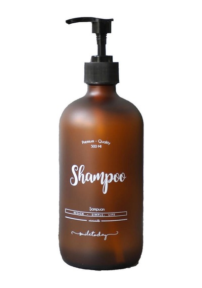 Amber Cam Şampuan Şişesi - 500 Ml Shampoo Kahverengi Kahverengi