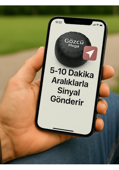 Gözcü Mobil Mega Takip Cihazı Ios Android Uyumlu Motor Araç Taşıt Gps Cihazı Su Geçirmez 5-10 Dakika Aralıklı