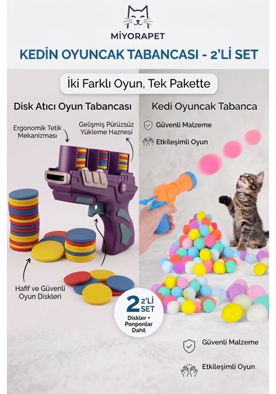 Kedi Oyuncak Tabanca 2 Adet
