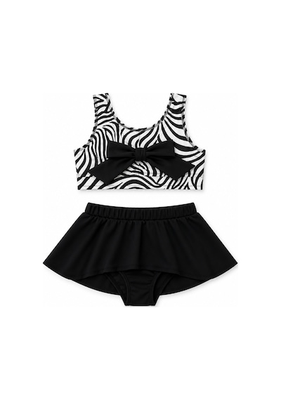 Beniizle Fırfırlı Kız Çocuk Mayo Bikini Takım Siyah