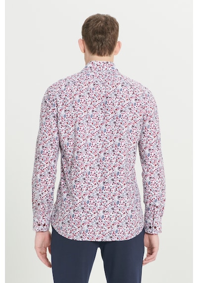 AC&Co / Altınyıldız Classics Erkek Beyaz Kırmızı Pamuklu Slim Fit Dar Kesim Büyük İtalyan Yaka Baskılı Gömlek Çok Renkli AC&Co / Altınyıldız Classics Erkek Beyaz Kırmızı Pamuklu Slim Fit Dar Kesim Büyük İtalyan Yaka Baskılı Gömlek Çok Renkli