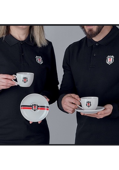 Neva N3427 Beşiktaş Lisanslı Çizgili 2 Li Çay Fincan Takımı
