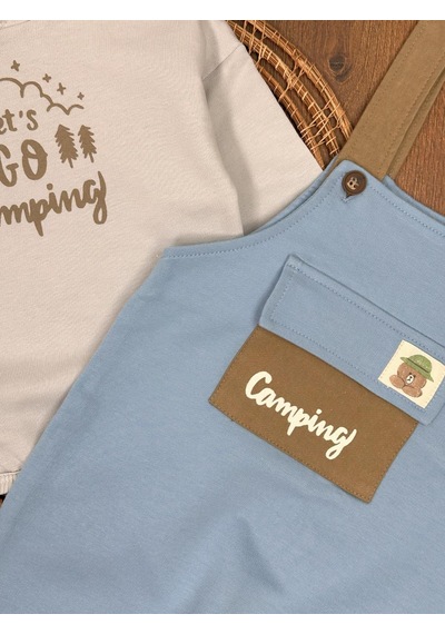 Bebicix Let's Go Sweatshirt Salopet Erkek 2'li Takım Mavi