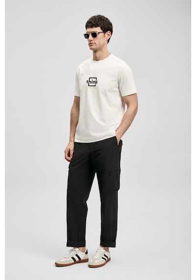 Lufian Thınk Modern Grafik T- Shirt Kırık Beyaz Kırık Beyaz 111020310100510