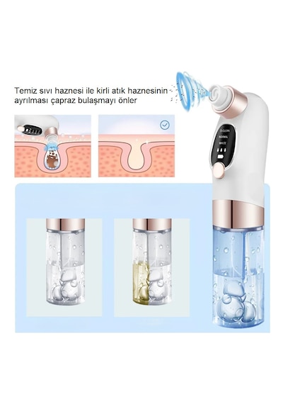 3 Modlu Vakumlu Siyah Nokta Temizleyici Su Bazlı Gözenek Temizleme Usb Şarjlı Cihaz