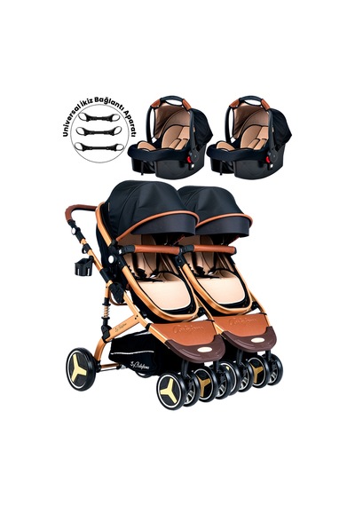 Baby Home 945 Ayrılıp Birleşebilen Travel Sistem İkiz Bebek Arabası