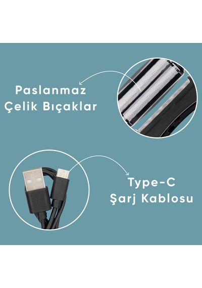 Şarjlı Yedek Başlıklı Sakal Tıraş Makinesi Erkek Kişisel Bakım Mr-150 1.5 Saat