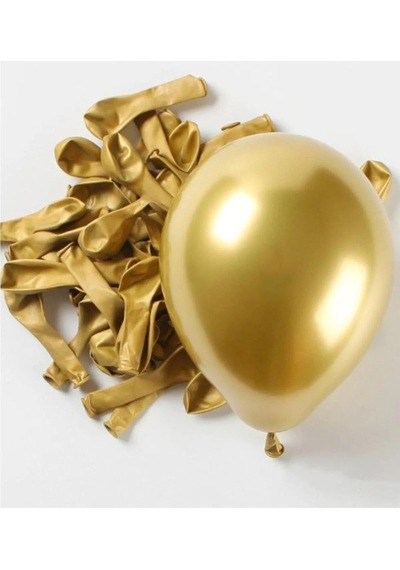 Balon Krom Balon Aynalı Helyum Gold Balon 10 Adet Altın