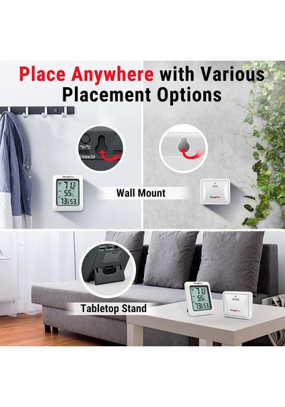 Tr Thermopro Tp60 Kablosuz İç Ve Dış Mekan Termometresi, 60m Menzilli Dijital Sıcaklık Ve Nem Takip Monitörü