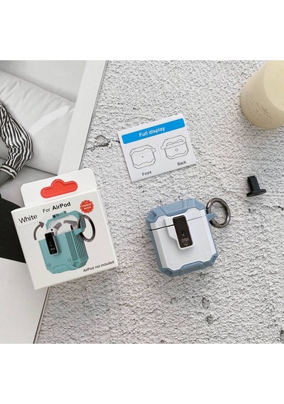 Maks Technology Apple Airpods Uyumlu Kılıf Tank Koruma Butonlu Askı Aparatlı Airbag Darbe Emici Maks Koruyucu Kapak Kırmızı