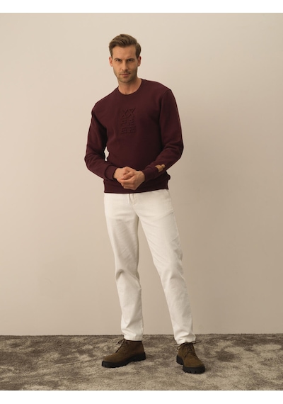 Xint Bordo Pamuk Dokulu Regular Fit Sweatshirt 300306
