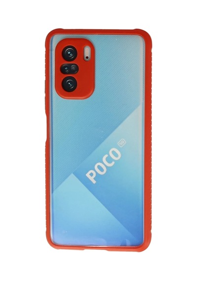 Xiaomi Poco F3 Uyumlu Kılıf Miami Şeffaf Silikon - Kırmızı