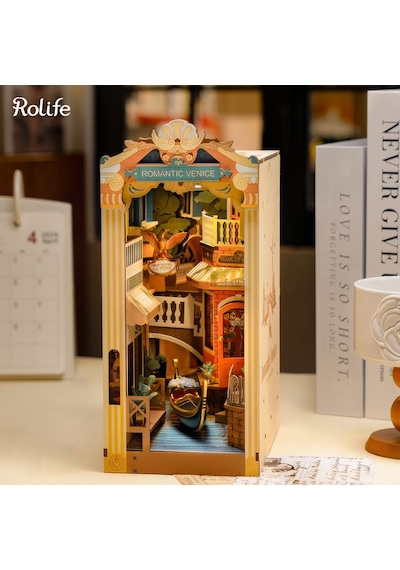 Rolife Tgb08 Venedik Romantic Venice Kitap Köşesi Dıy Minyatür Maket Model Seti Mini Dollhouse 3d Model Kit Detaylı Dekoratif Hobi Seti 3d Puzzle Tiny House