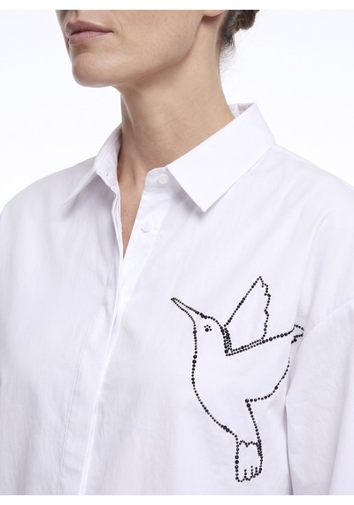 Fabrika Beyaz Kadın Loose Fit Taşlı Gömlek F5wl-gml0100