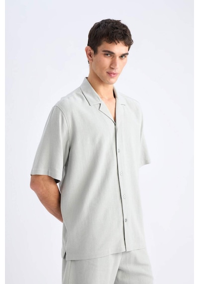 Defacto Relax Fit Polo Yaka Pamuklu Yazlık Kısa Kollu Gömlek D8875ax25smkh514 Haki