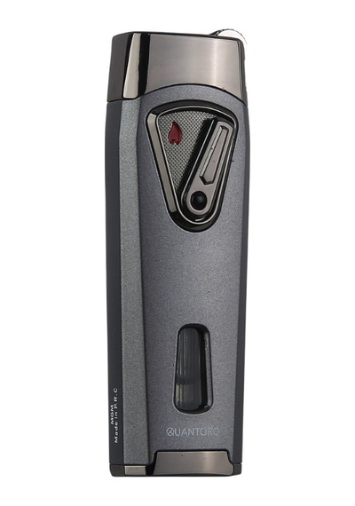 Quantoro Çift Torch Pürmüz Gunmetal-gümüş Metal Puro Çakmağı - Trz1058