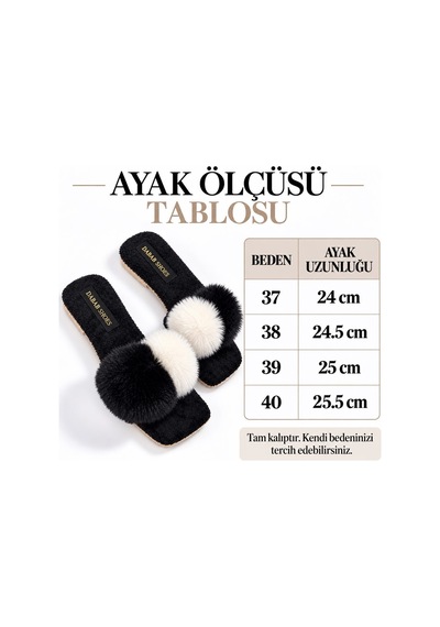 Dabab Shoes Pomella Kadın Siyah Çift Ponponlu Peluş Bantlı Kaymaz Tabanlı Önü Açık Ev Terliği Dabab Shoes Pomella Kadın Siyah Çift Ponponlu Peluş Bantlı Kaymaz Tabanlı Önü Açık Ev Terliği