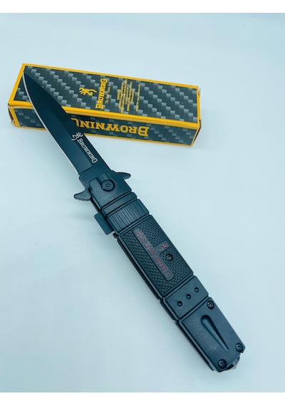 Browning Marka Siyah Yarıotomatik Kamp Çakı //s11 -22cm Siyah