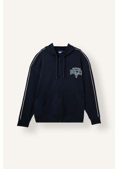 Defacto Nba Mılwaukee Bucks Oversıze Kapüşonlu Cepli Fermuarlı Sweatshirt Hırka H7762ax26aunv253 Lacivert-nv253