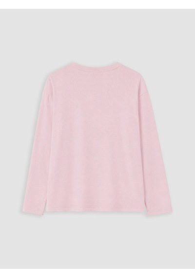Lcw Young Pembe Kiraz Nakışlı Kadın Pijama Üst
