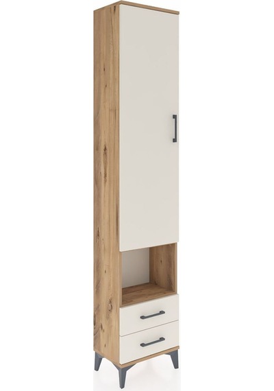 Arges Dolap 5 Raflı 2 Çekmeceli Tek Kapaklı 44x30x221 Çam-aytaşı Atlas Çam