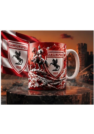 Samsunspor Kırmızı Beyaz Kaliteli Kupa Bardak Taraftara Özel Hediyelik