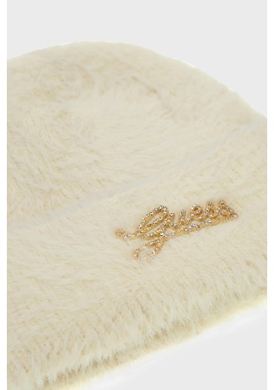 Guess Knitted Logolu Örme Bere Aw5633pol01 Kadın Bere Aw5633 Pol01 Off Ekru