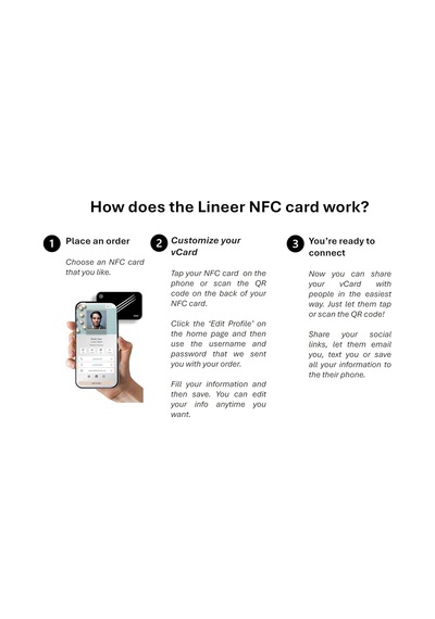 Lineer Dijital Nfc Digital Business Card - Nfc Dijital Kartvizit - Vcard001