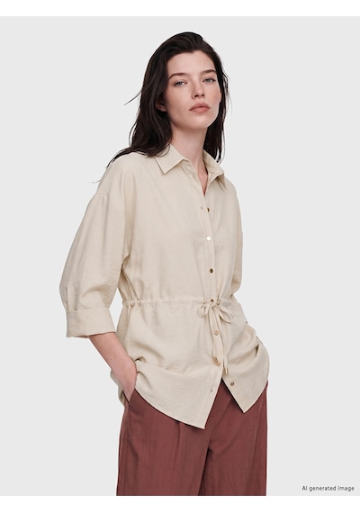 Lcw Comfort Bej Büzgülü Kadın Gömlek